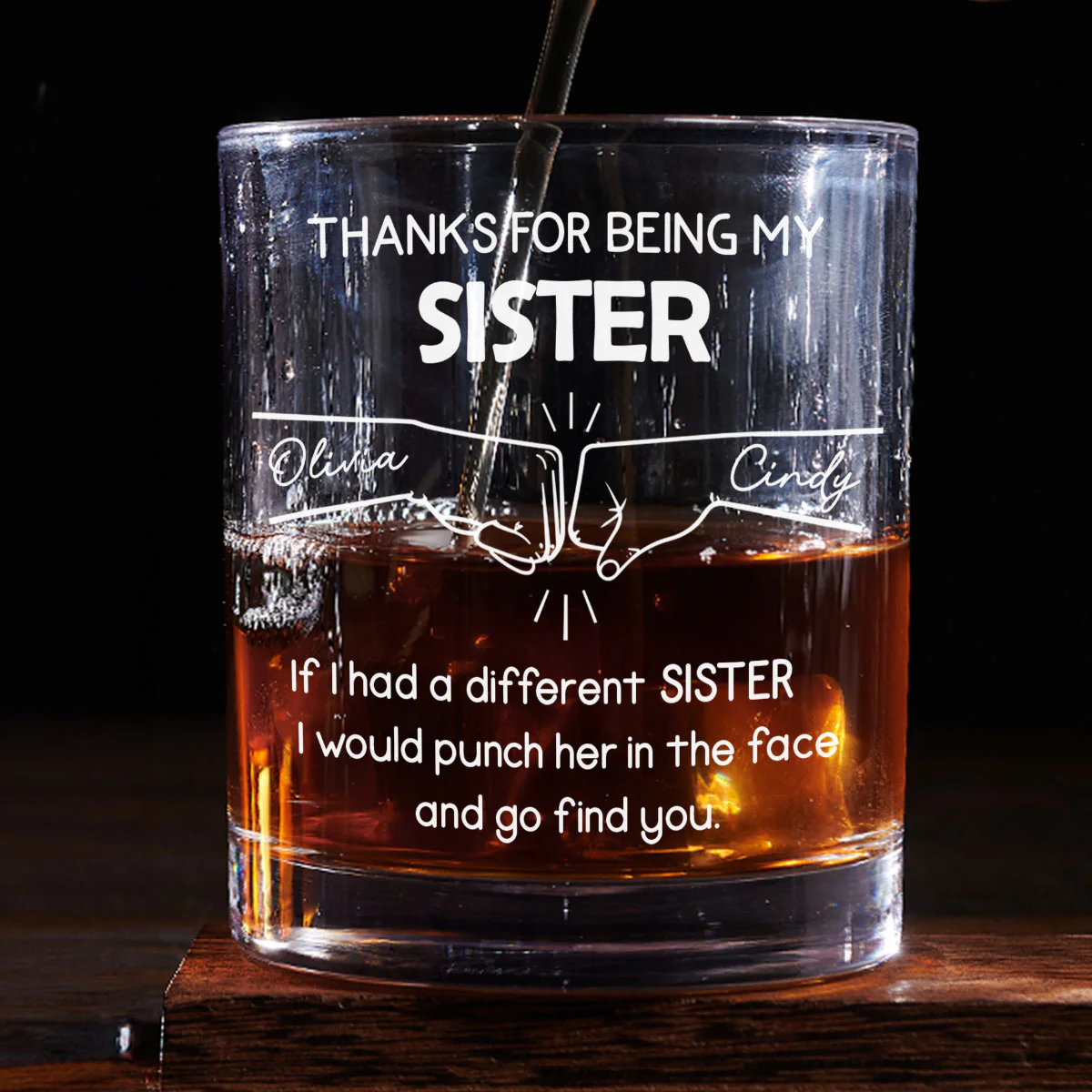 Thanks For Being My Brother - Personalized Custom Whiskey Glass - Image 4