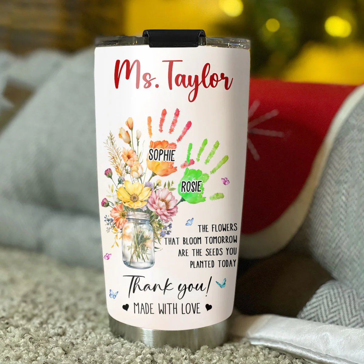Thanks For Helping Me Grow - Personalized Custom Tumbler - Image 5