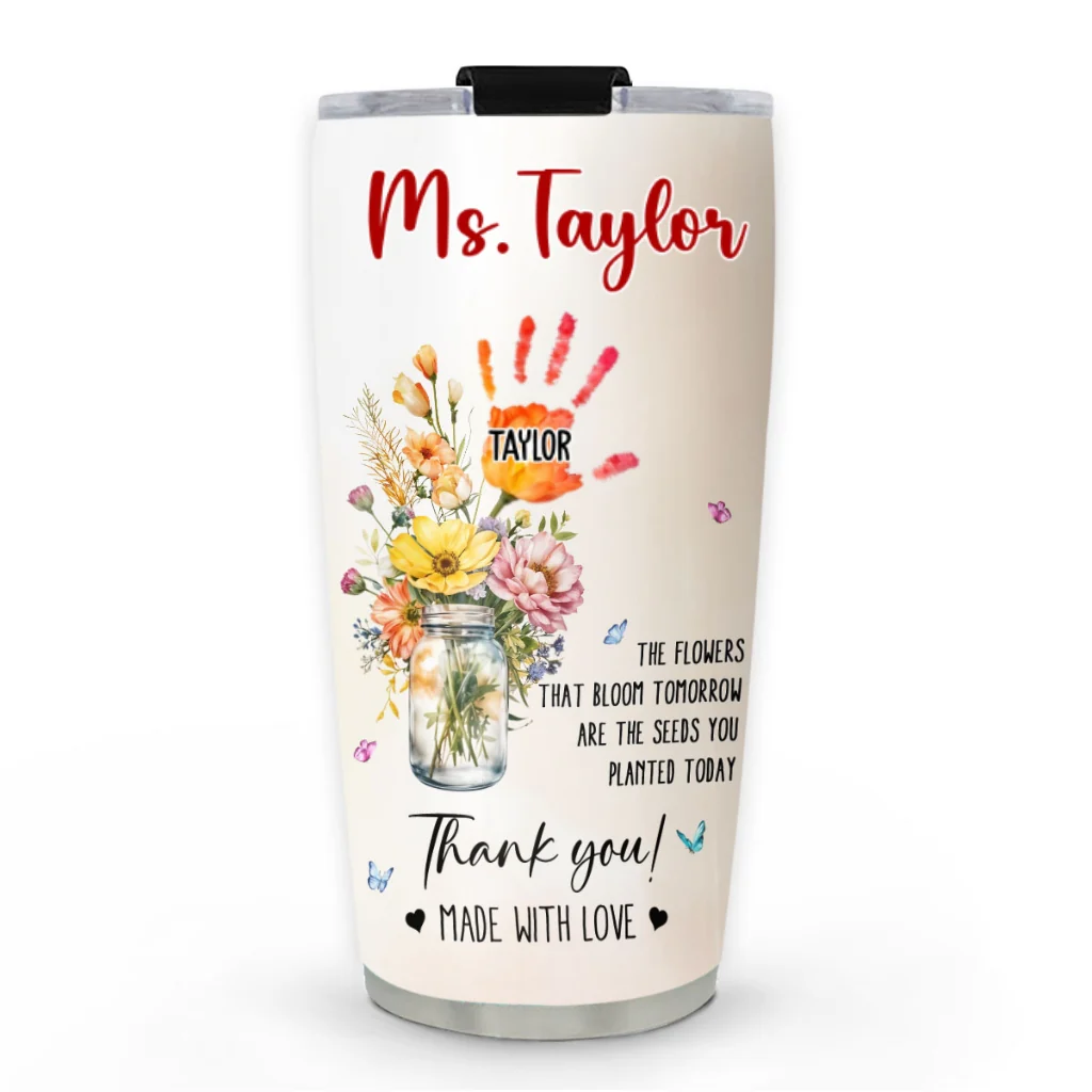 Thanks For Helping Me Grow - Personalized Custom Tumbler - Image 6