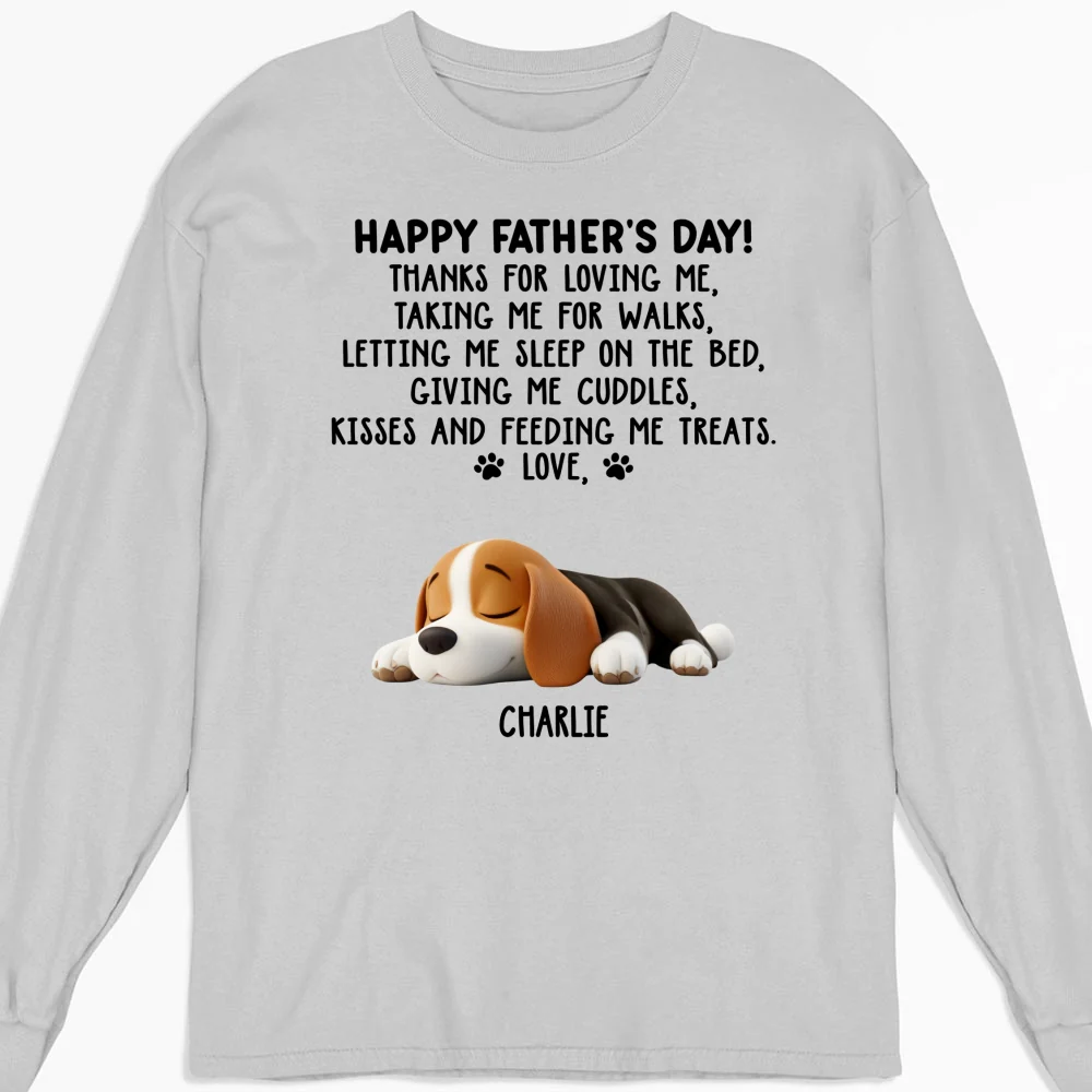 Thanks For Loving Me Dad - Personalized Custom Long Sleeve T-Shirt - Image 3
