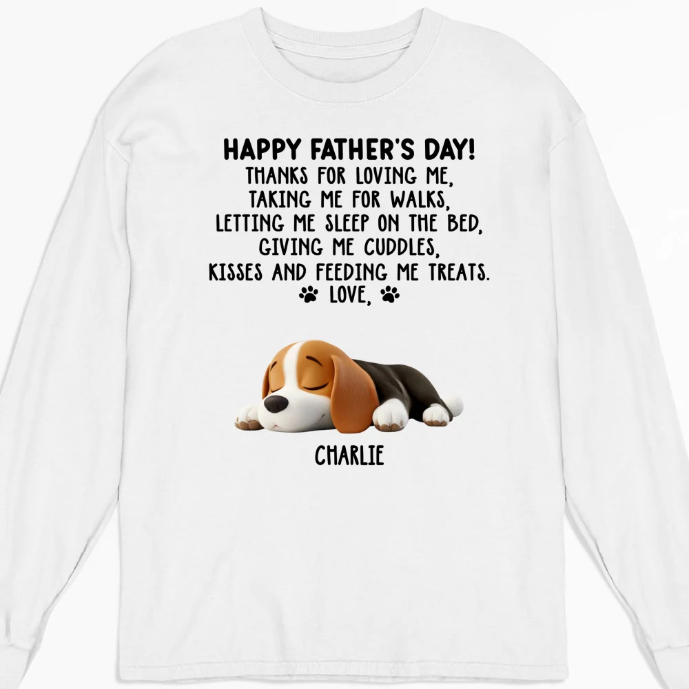 Thanks For Loving Me Dad - Personalized Custom Long Sleeve T-Shirt - Image 4