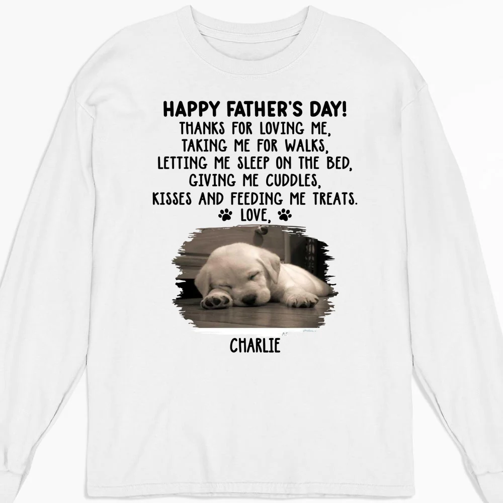 Thanks For Loving Me Dad Photo - Personalized Custom Long Sleeve T-Shirt - Image 5