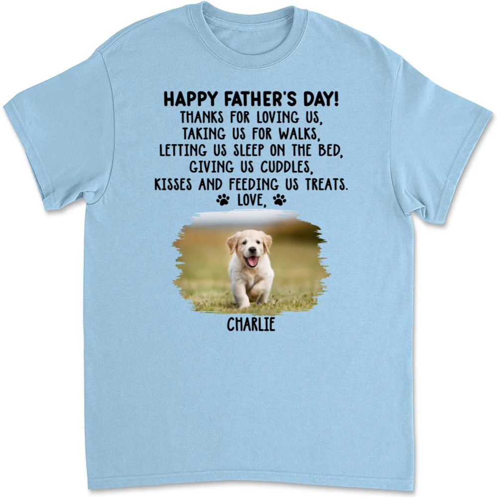 Thanks For Loving Us Dad Photo - Personalized Custom Unisex T-Shirt - Image 6