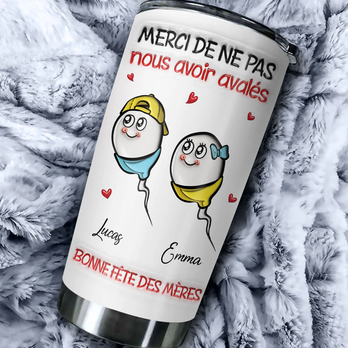 Thanks For Not Swallowing French - Personalized Custom 3D Inflated Effect Tumbler - Image 2