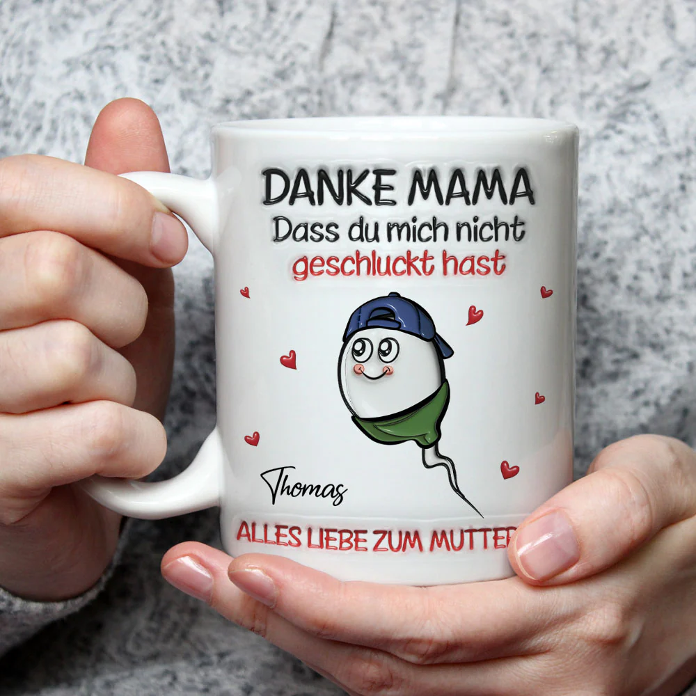 Thanks For Not Swallowing German - Personalized Custom 3D Inflated Effect Mug - Image 3