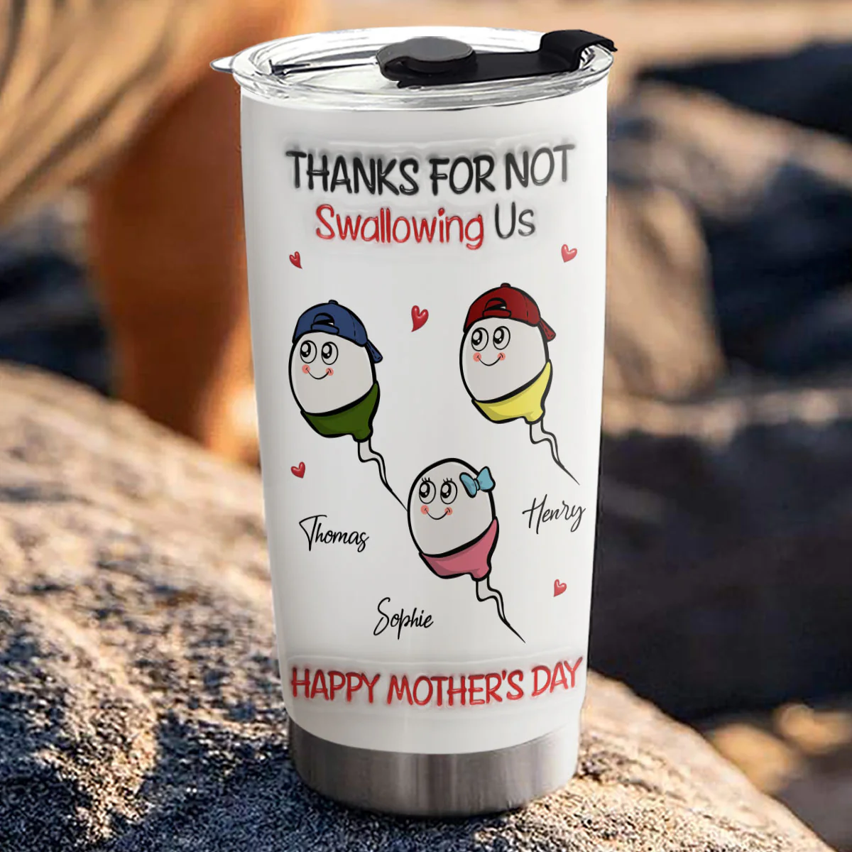 Thanks For Not Swallowing - Personalized Custom 3D Inflated Effect Tumbler - Image 5