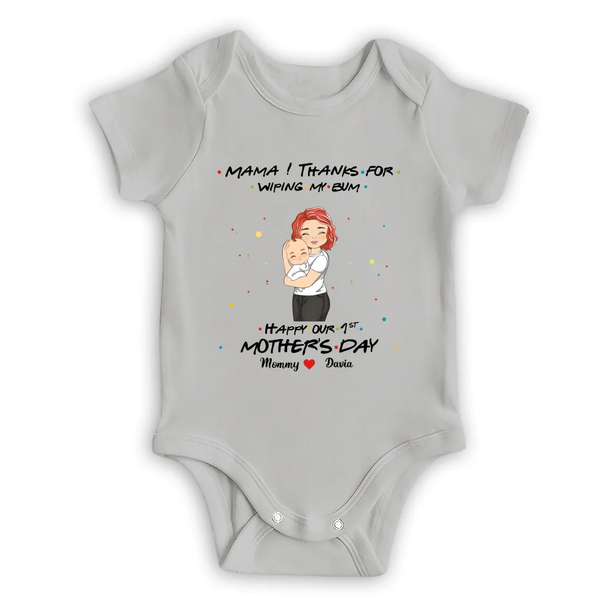 Thanks For Wiping My Bum Happy Mother Day - Personalized Custom Baby Onesie - Image 7