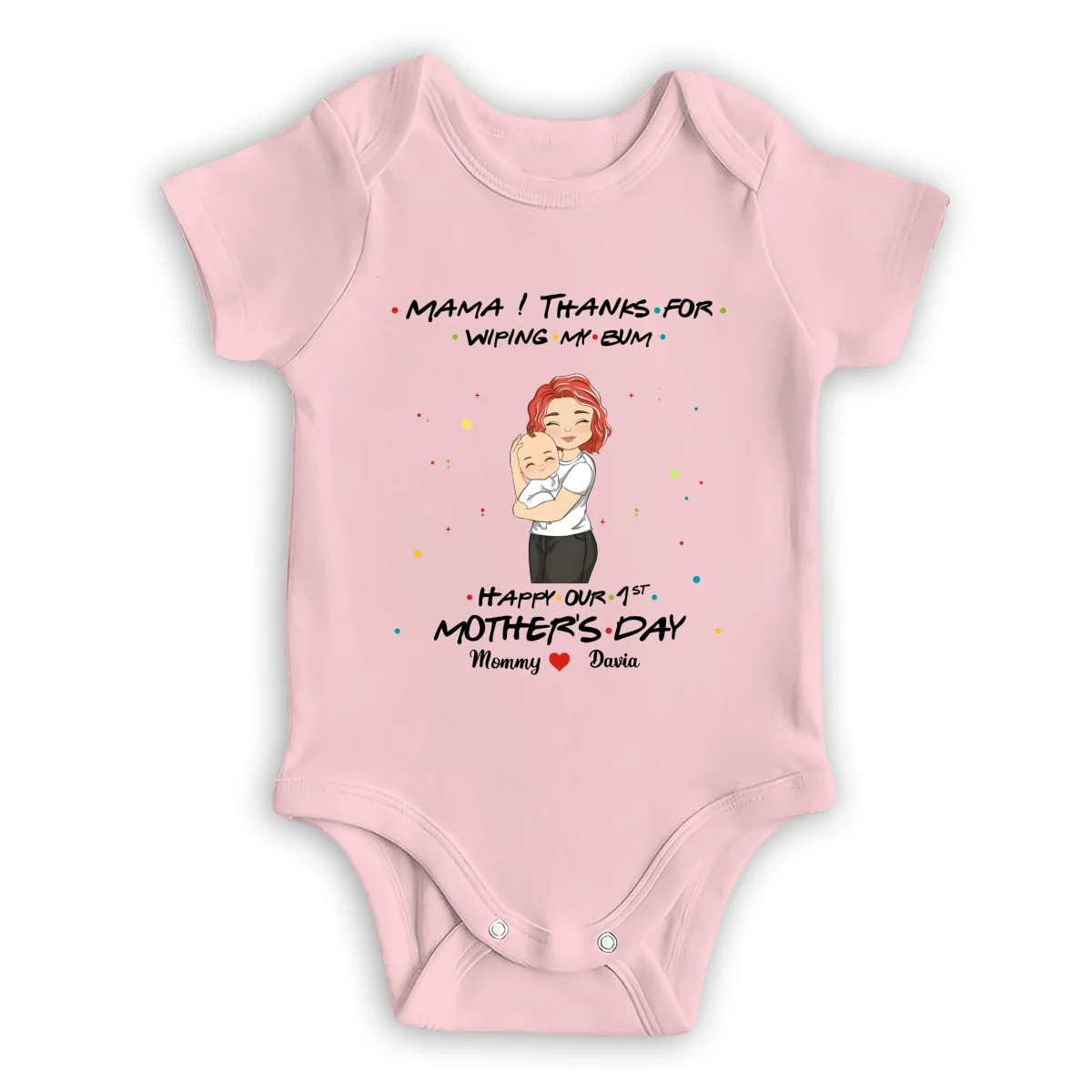 Thanks For Wiping My Bum Happy Mother Day - Personalized Custom Baby Onesie - Image 9