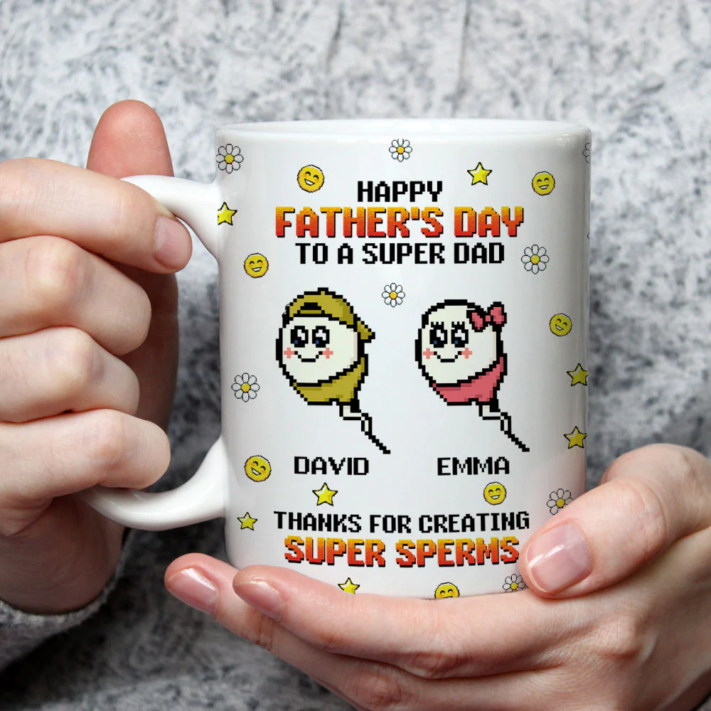 Thanks To Super Dad - Personalized Custom Coffee Mug - Image 3