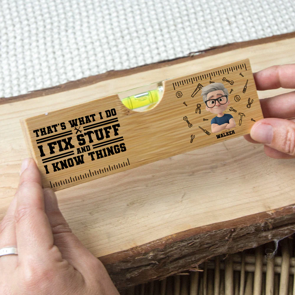 Thats What I Do - Personalized Custom Wooden Spirit Level Bottle Opener - Image 3