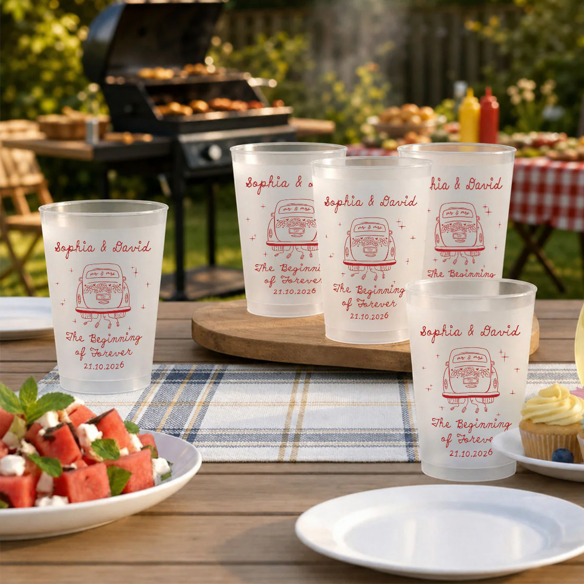 The Beginning Of Forever - Personalized Custom Frosted Cup