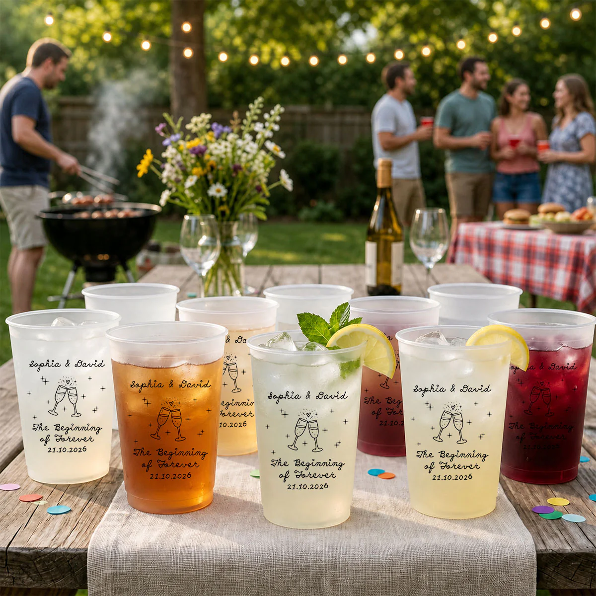 The Beginning Of Forever - Personalized Custom Frosted Cup - Image 5