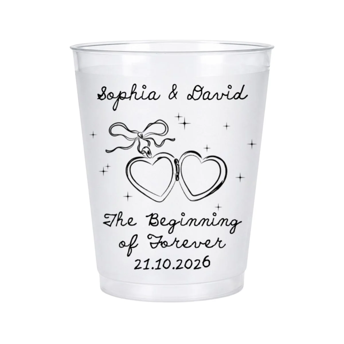 The Beginning Of Forever - Personalized Custom Frosted Cup - Image 7