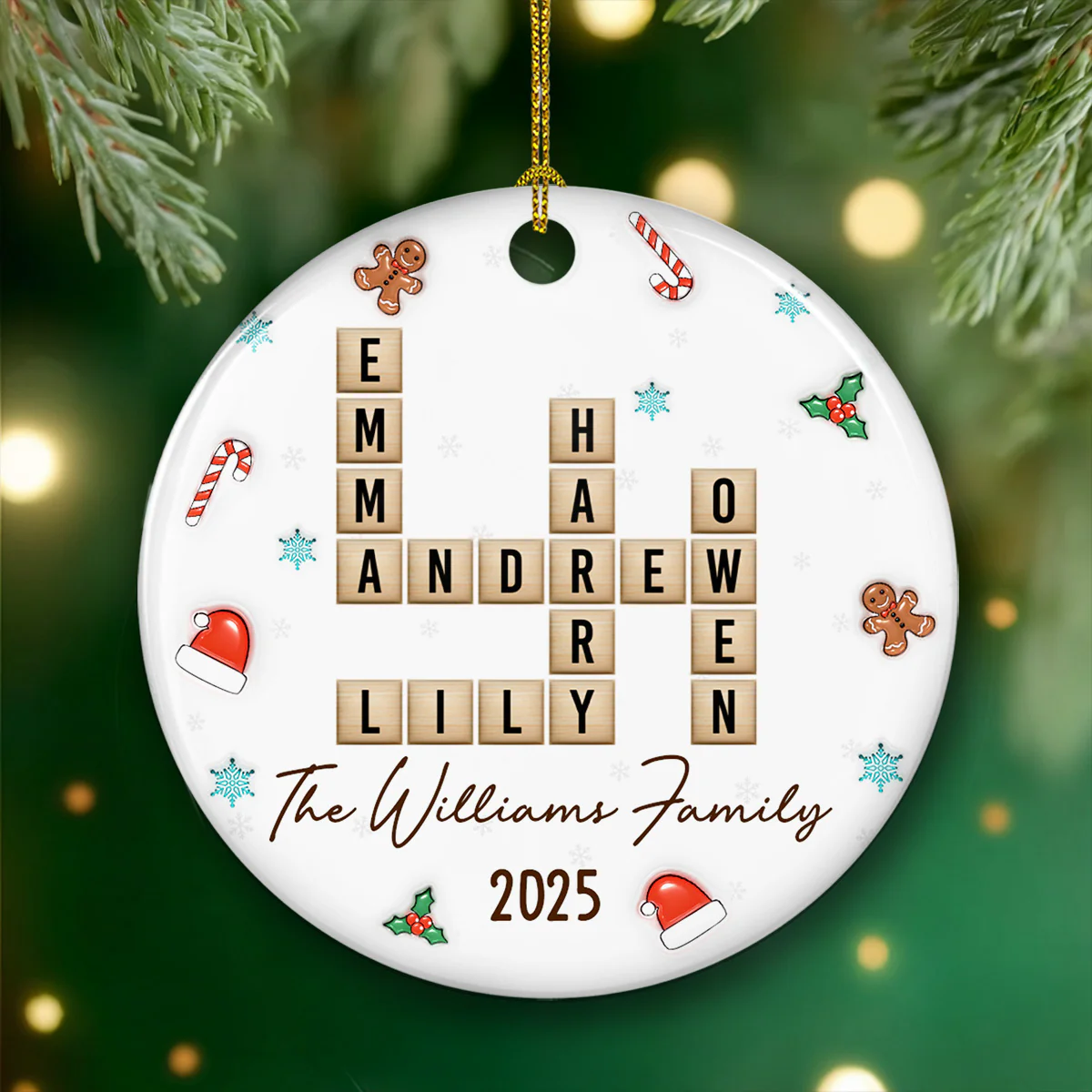 The Best Crossword We Ever Made - Personalized Custom 3D Inflated Effect Ceramic Ornament - Image 2