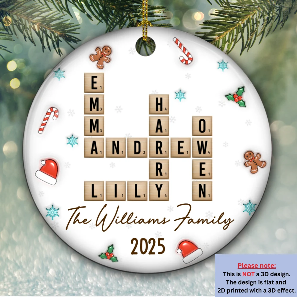 The Best Crossword We Ever Made - Personalized Custom 3D Inflated Effect Ceramic Ornament - Image 5