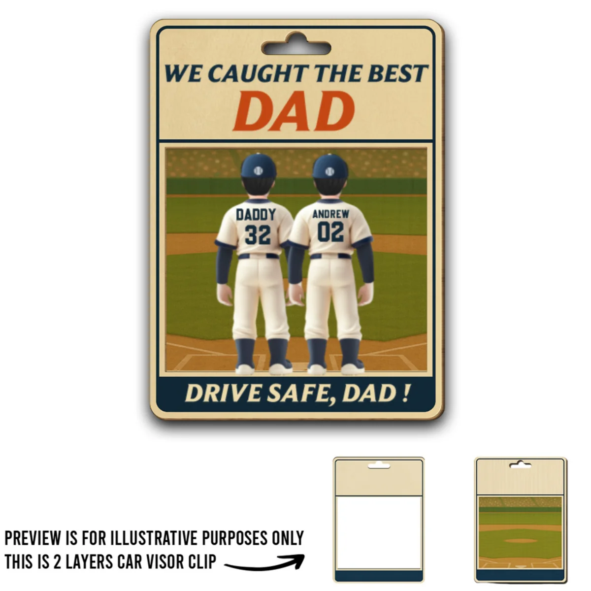 The Best Daddy - Personalized Custom Car Visor Clip - Image 4