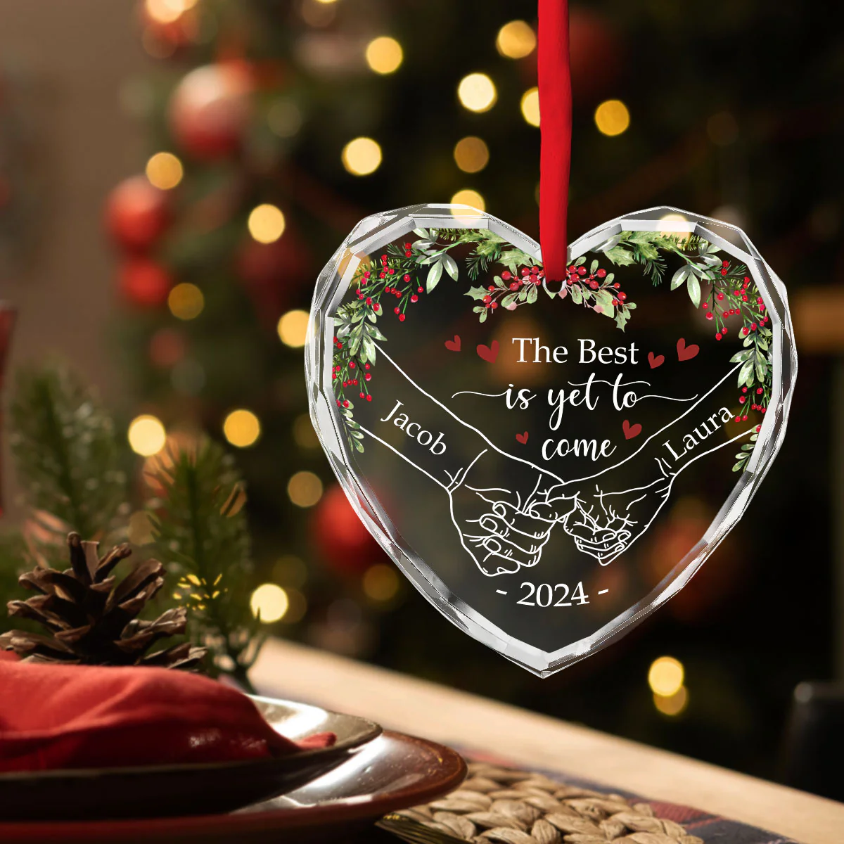 The Best Is Yet To Come - Personalized Custom Glass Ornament - Image 3