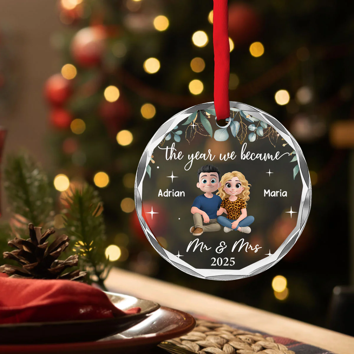 The Best Thing I Found In My Life - Personalized Custom Glass Ornament - Image 5