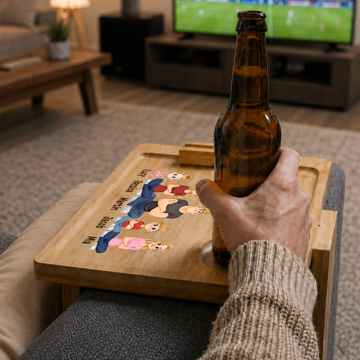 The Better Thing - Personalized Custom Wooden Couch Arm Table - Image 4