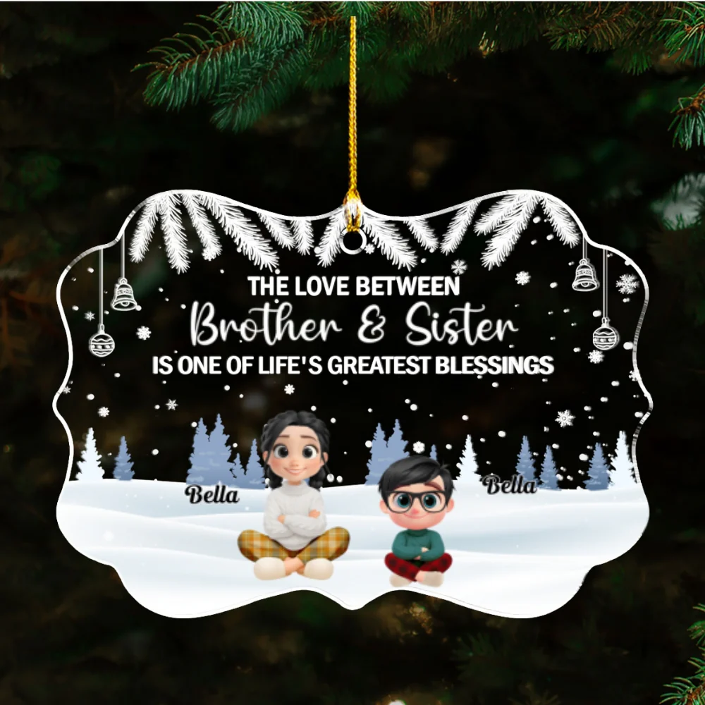 The Blessing Of Being Siblings - Personalized Custom Acrylic Ornament - Image 7