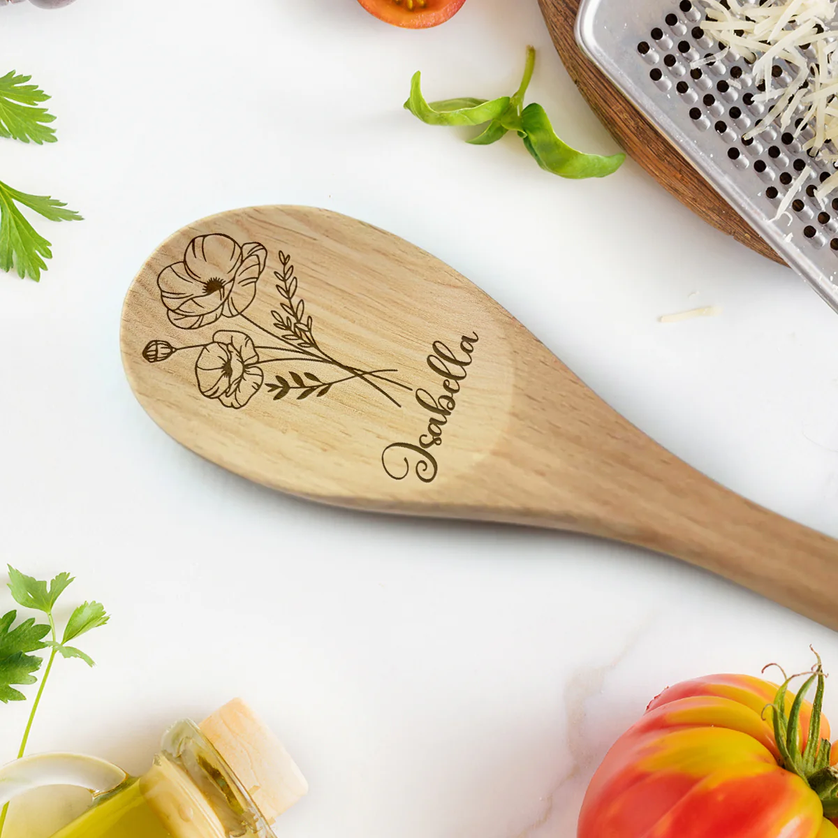 The Bloom Recipe - Personalized Custom Engraved Wooden Spoon - Image 3