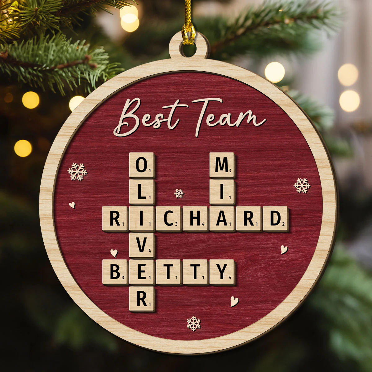 The Bonds We Share - Personalized Custom Freeshape 2-layered Wood Ornament