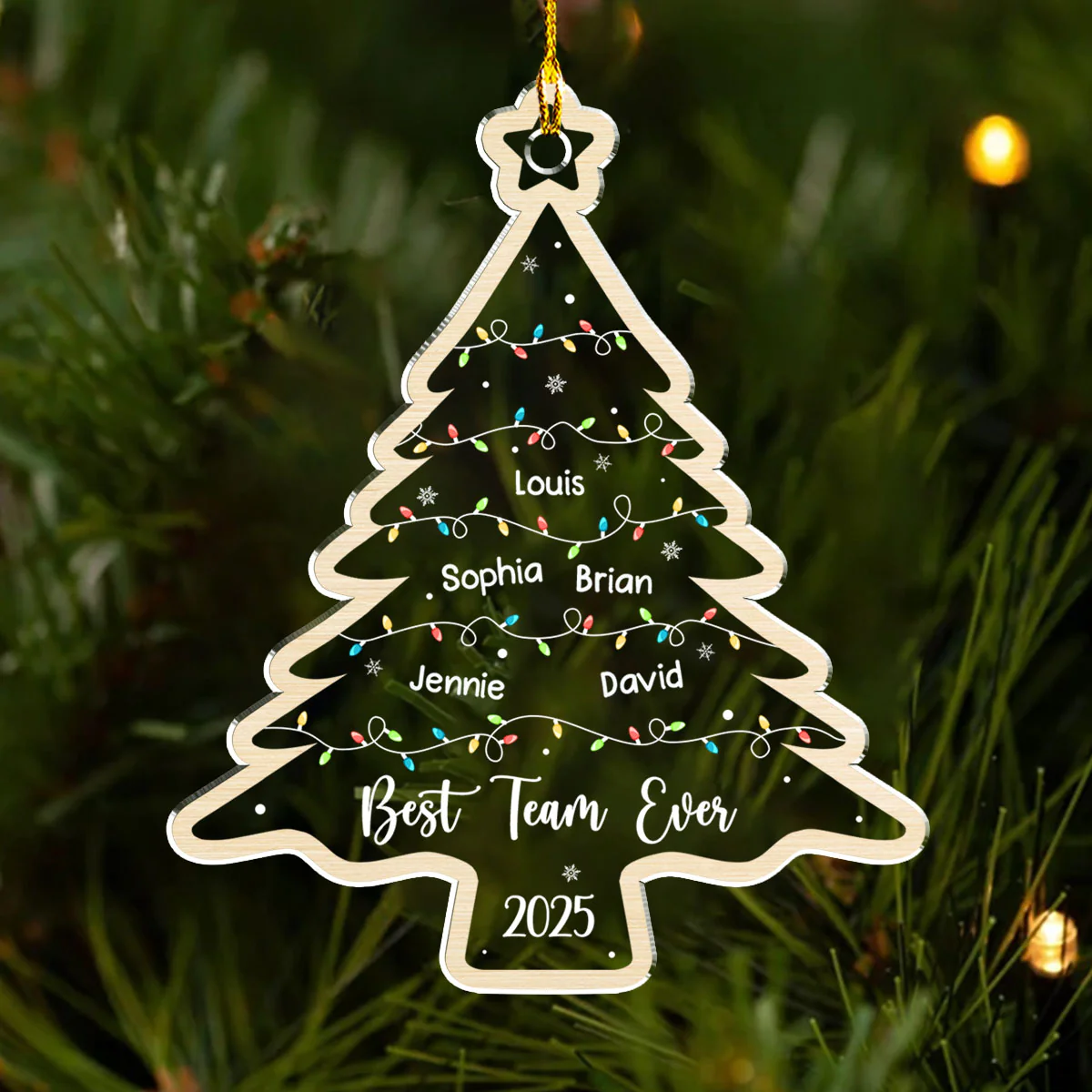 The Christmas Crew - Personalized Custom Acrylic Ornament - Image 2