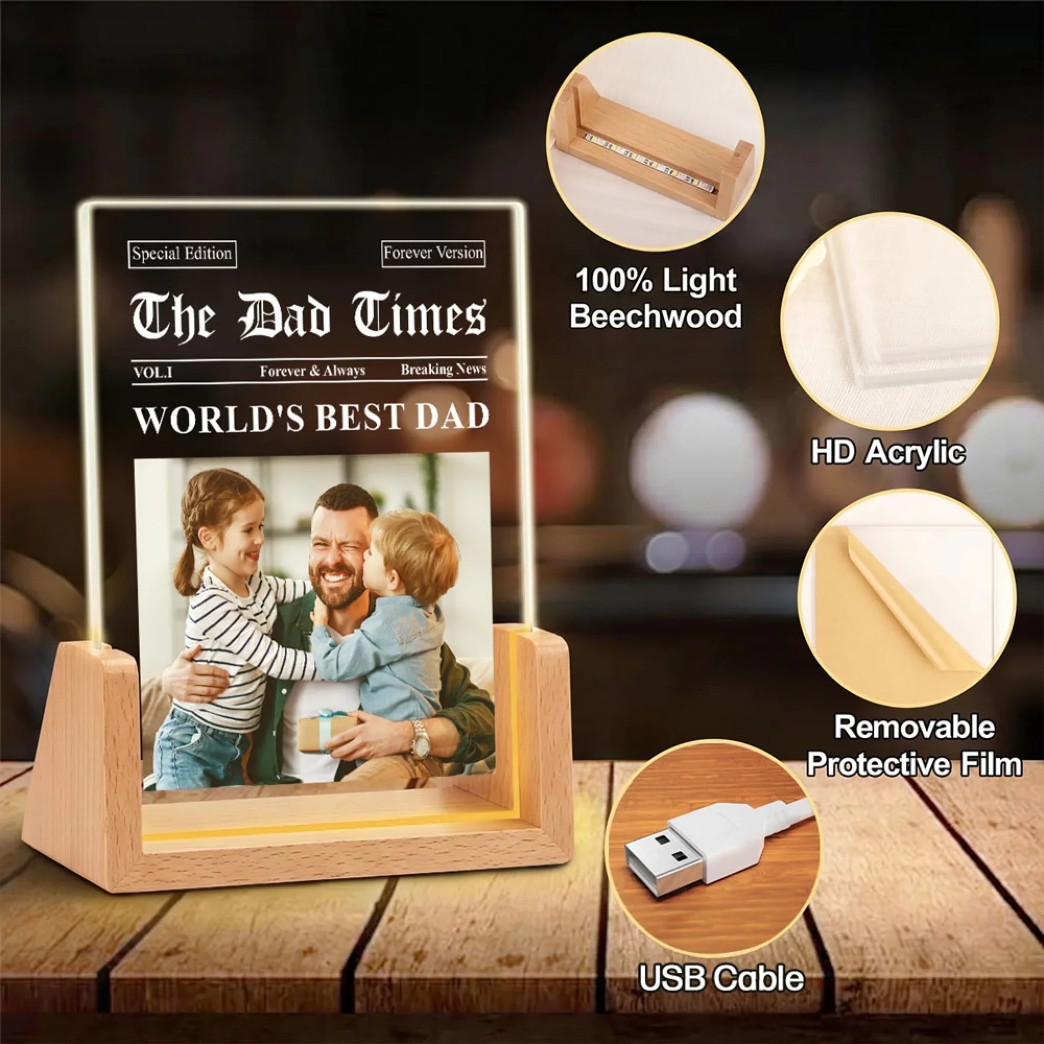 The Dad Times 2 - Personalized Custom Night Light - Image 8
