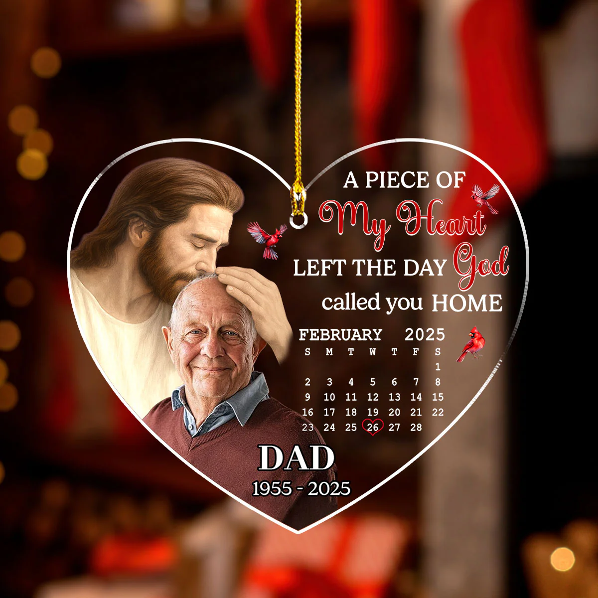 The Day God Called You Home - Personalized Custom Acrylic Ornament - Image 3