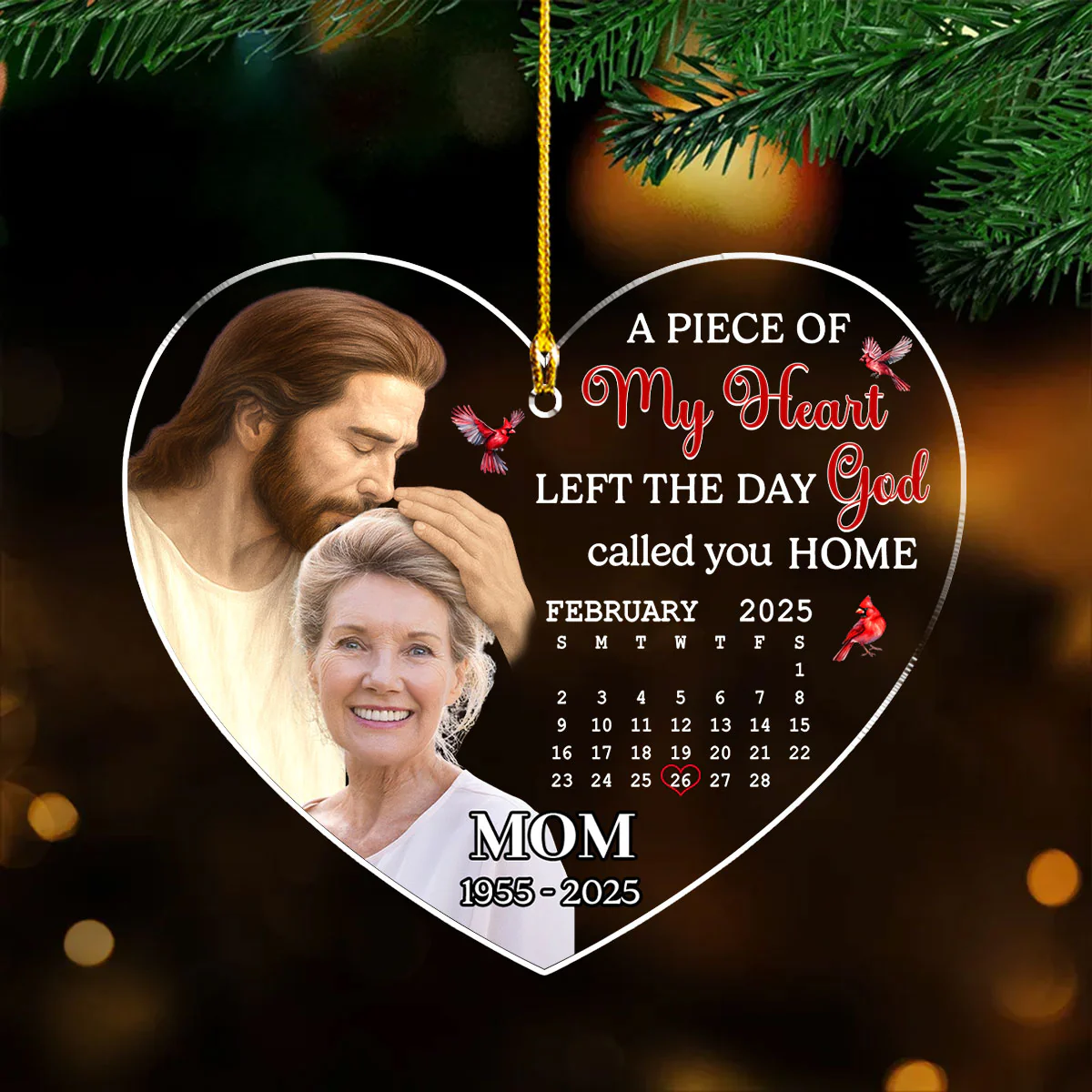 The Day God Called You Home - Personalized Custom Acrylic Ornament - Image 4