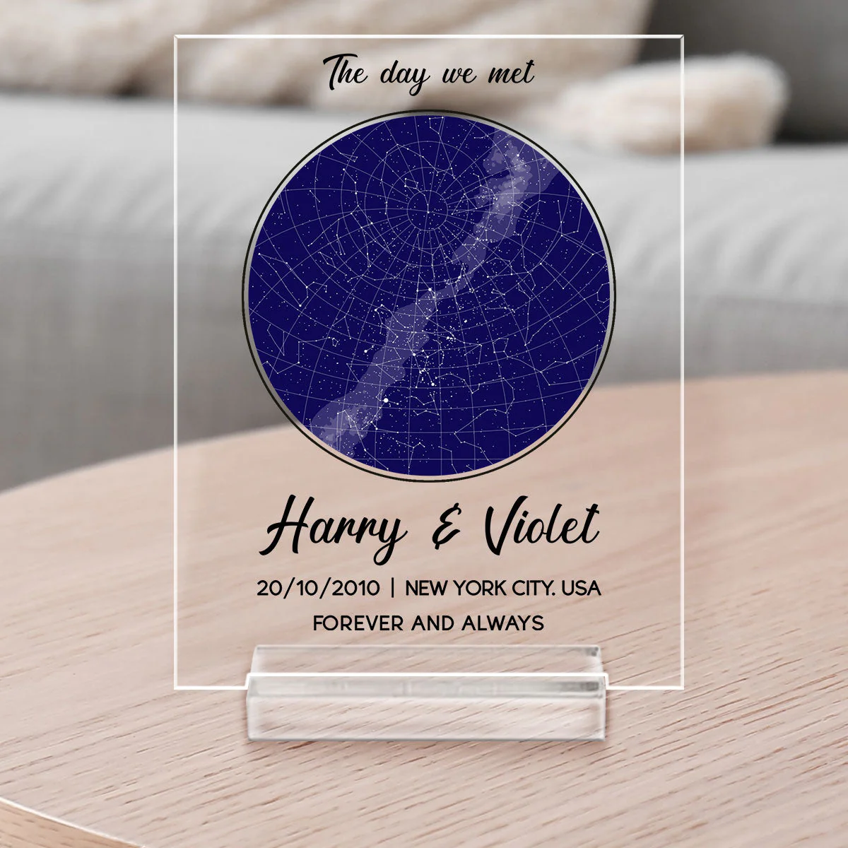 The Day I Met You - Personalized Custom Acrylic Plaque With Base - Image 2