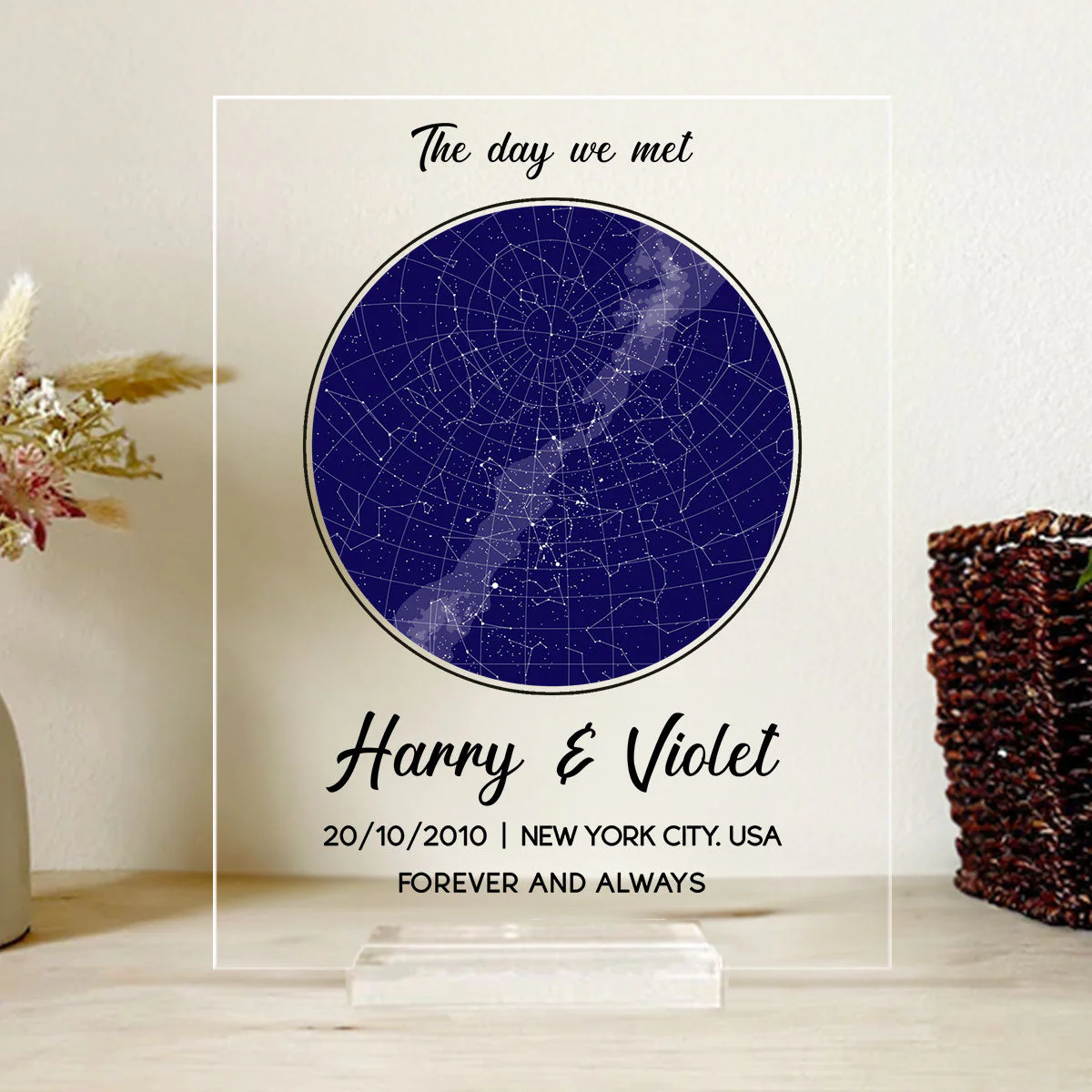 The Day I Met You - Personalized Custom Acrylic Plaque With Base - Image 3