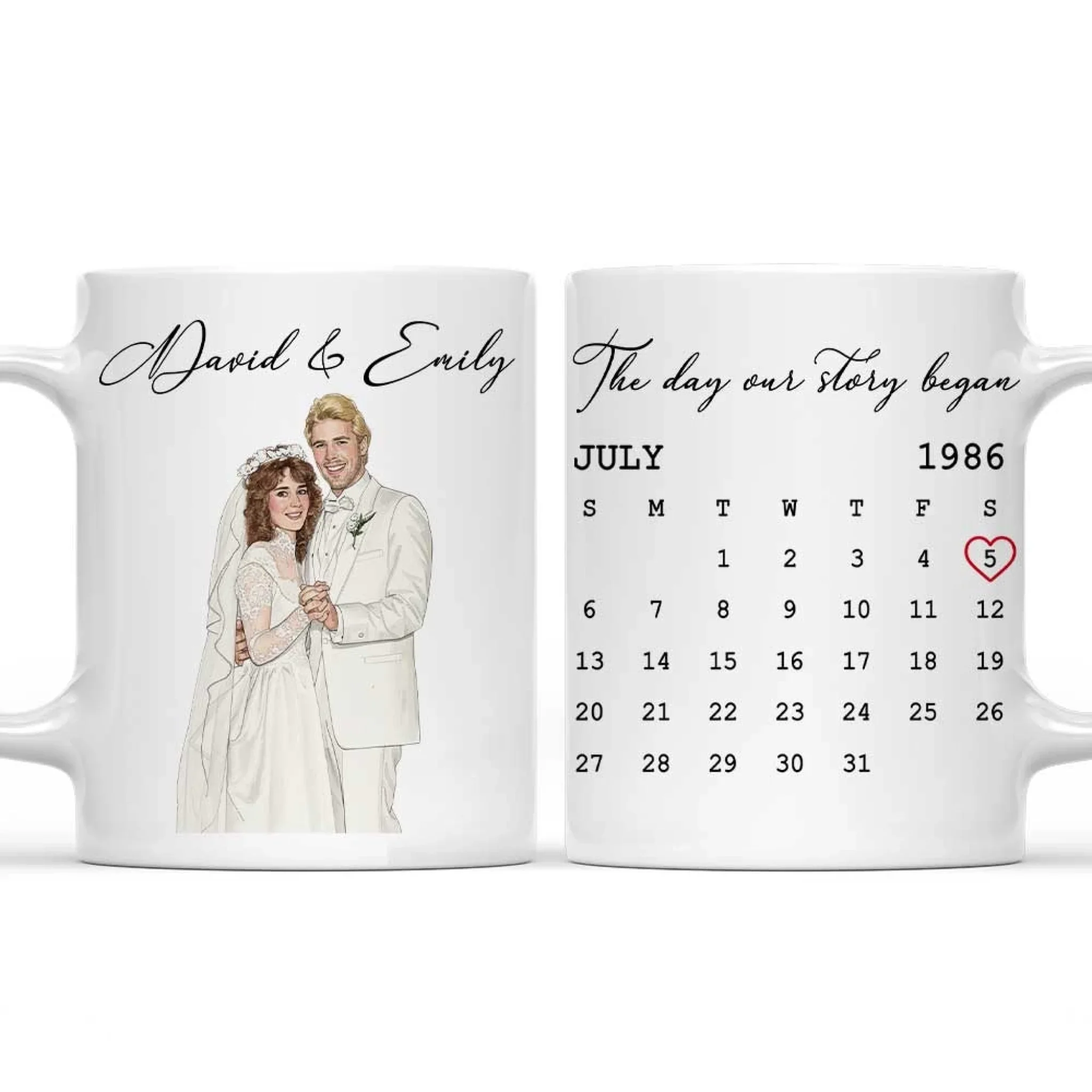 The Day Our Story Began - Personalized Custom Coffee Mug
