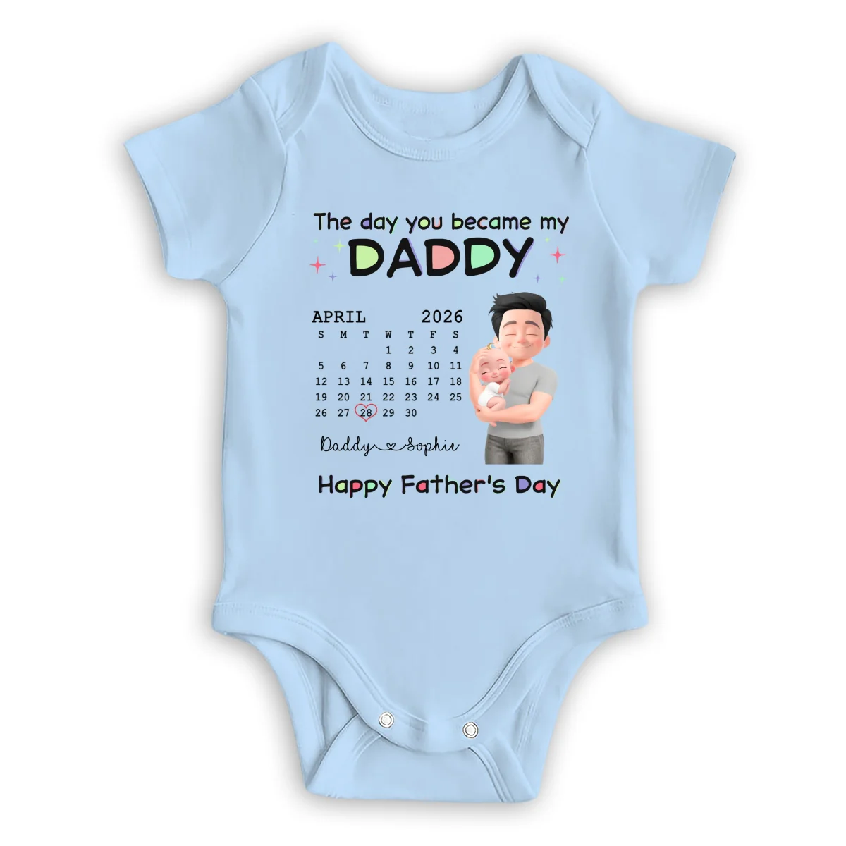 The Day You Become My Daddy 2 - Personalized Custom Baby Onesie - Image 8