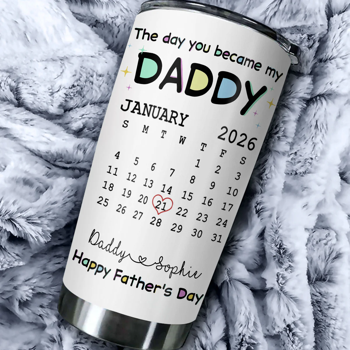The Day You Become My Daddy - Personalized Custom 3D Inflated Effect Tumbler - Image 2