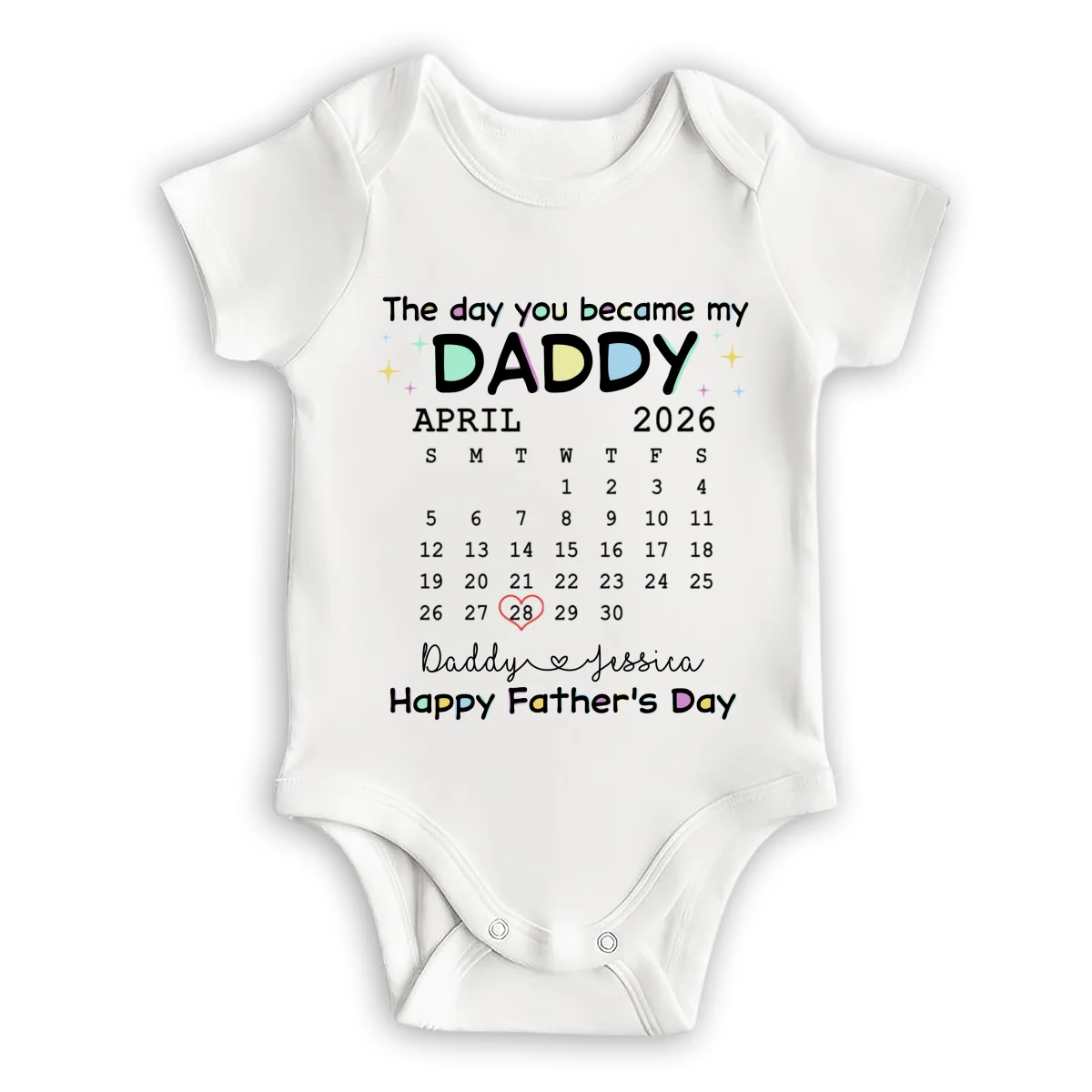The Day You Become My Daddy - Personalized Custom Baby Onesie - Image 6