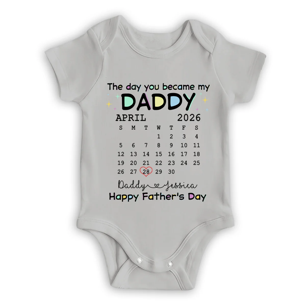 The Day You Become My Daddy - Personalized Custom Baby Onesie - Image 7