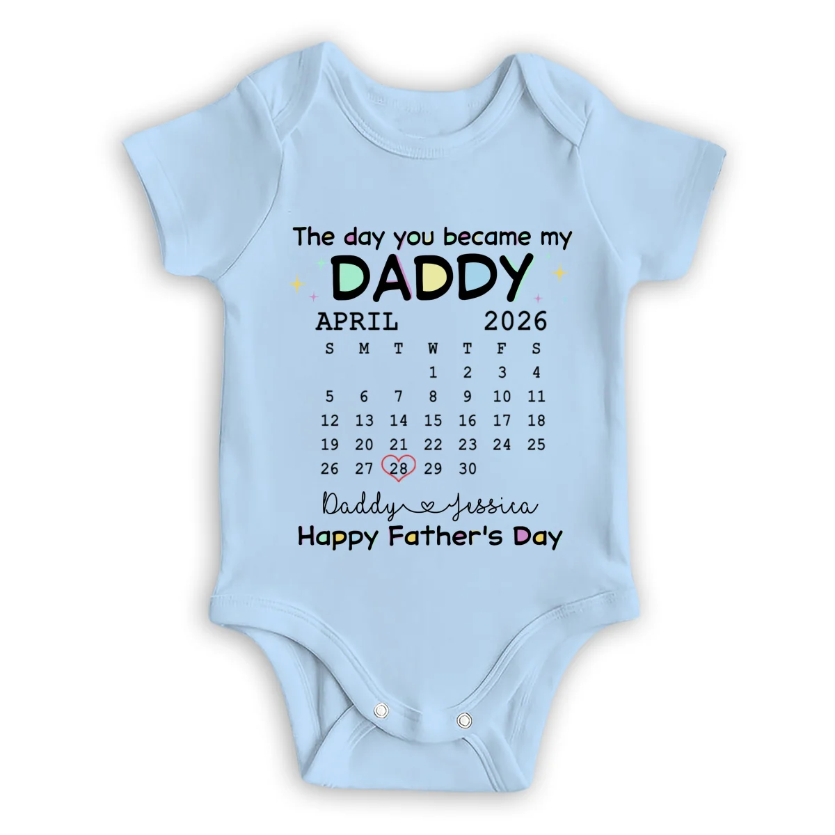 The Day You Become My Daddy - Personalized Custom Baby Onesie - Image 8