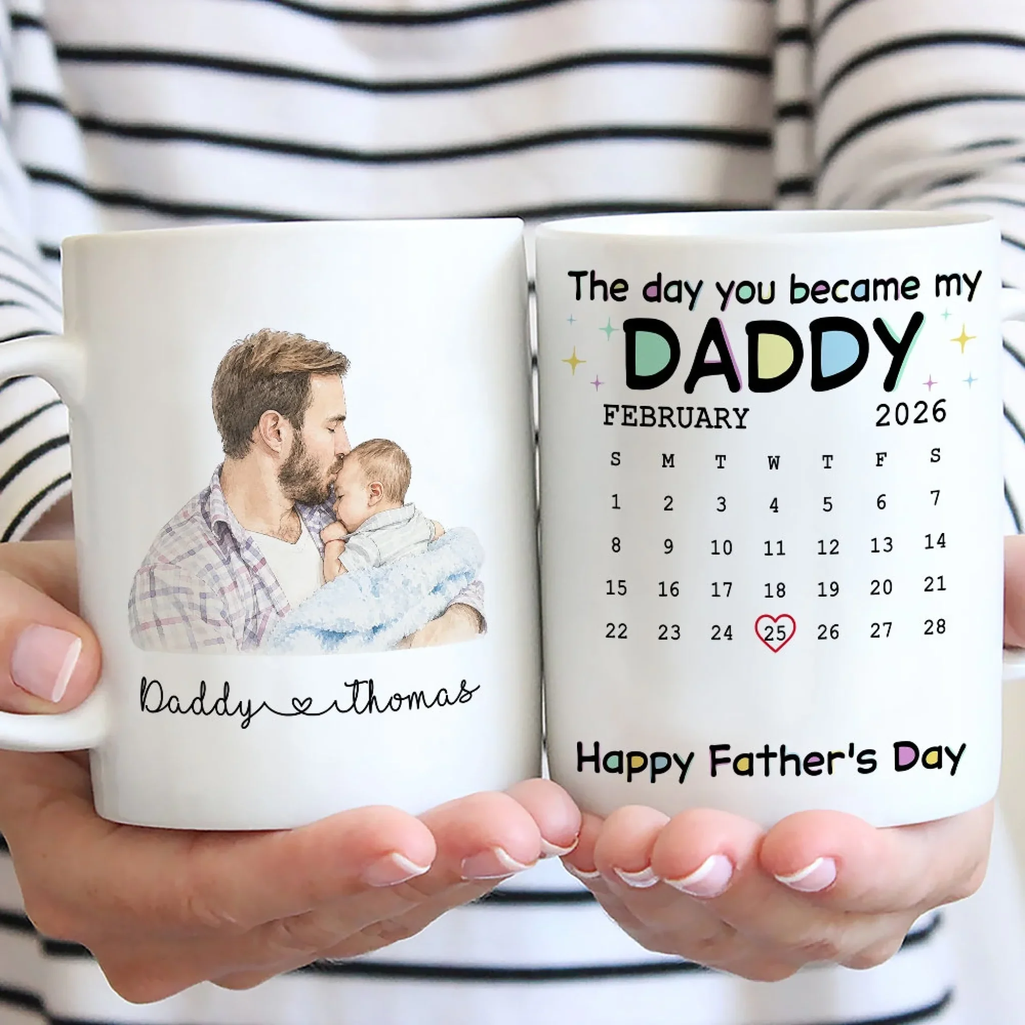 The Day You Become My Daddy - Personalized Custom Coffee Mug - Image 2