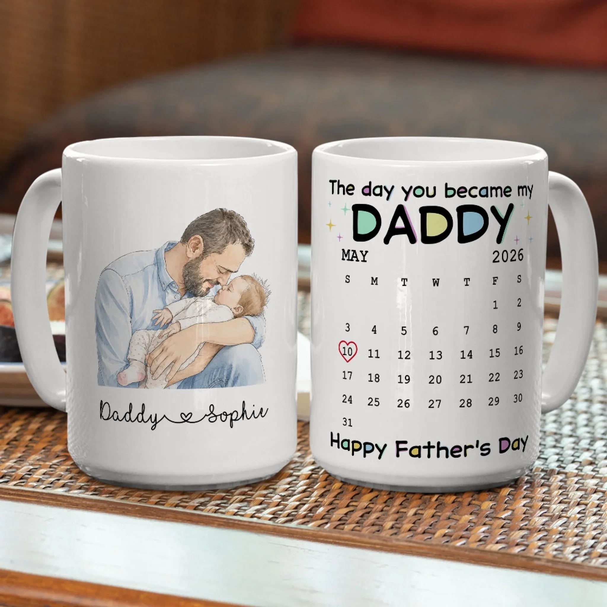 The Day You Become My Daddy - Personalized Custom Coffee Mug - Image 4