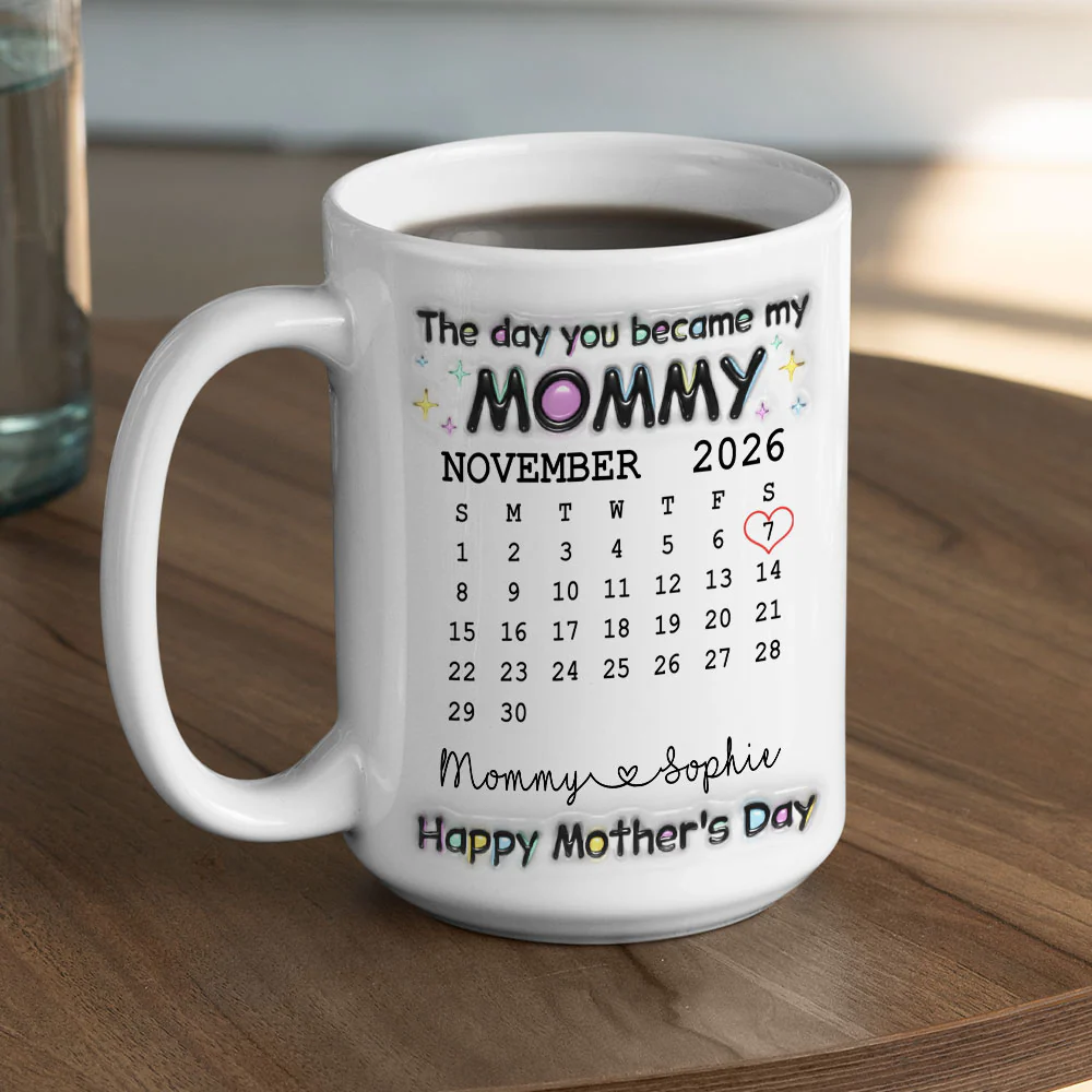 The Day You Become My Mommy - Personalized Custom 3D Inflated Effect Mug - Image 3