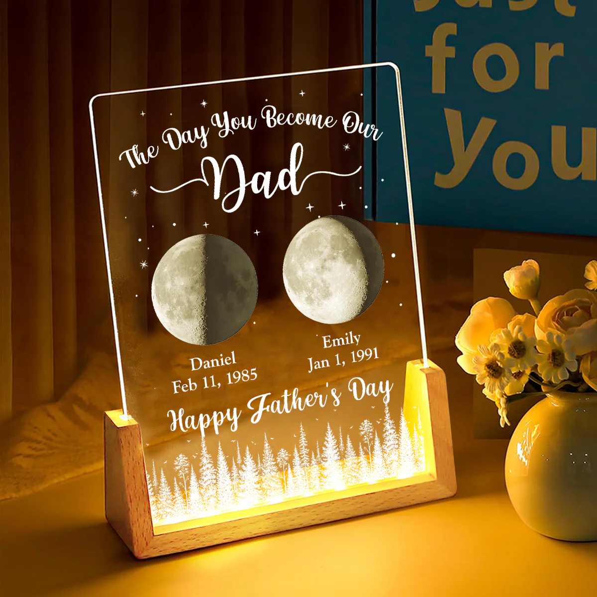 The Day You Become Our Dad 2 - Personalized Custom Night Light - Image 2