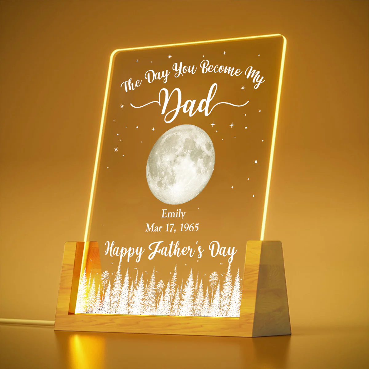 The Day You Become Our Dad 2 - Personalized Custom Night Light - Image 3