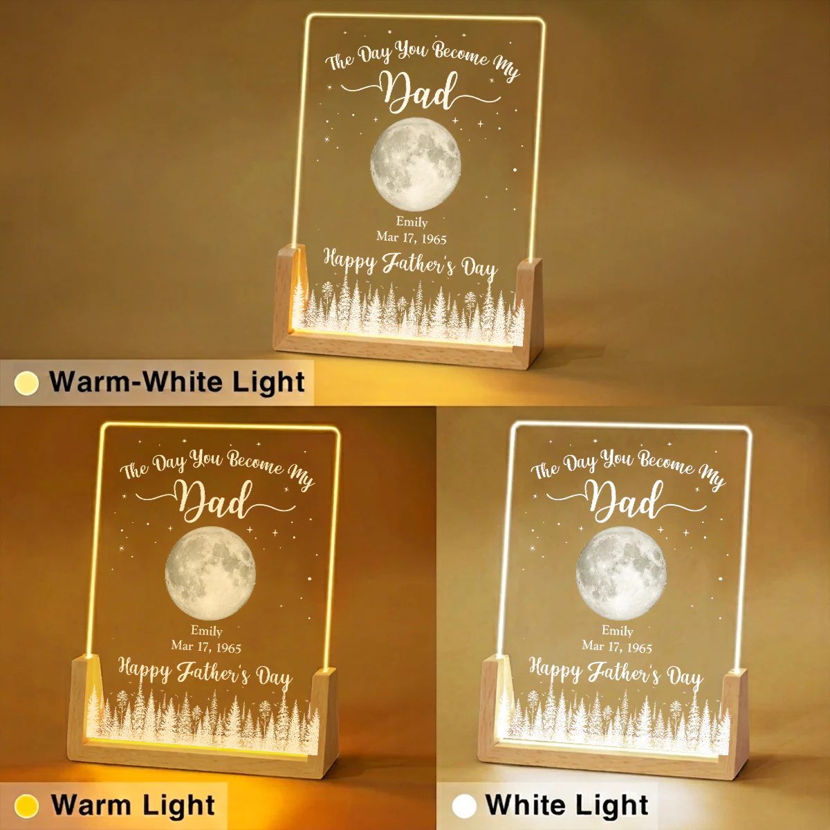 The Day You Become Our Dad 2 - Personalized Custom Night Light - Image 5