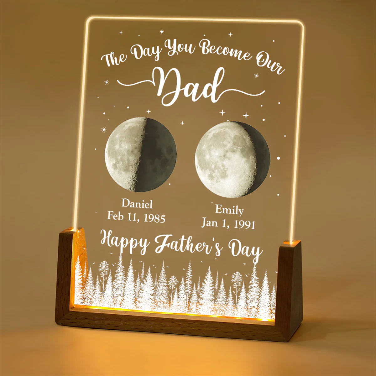 The Day You Become Our Dad - Personalized Custom Night Light