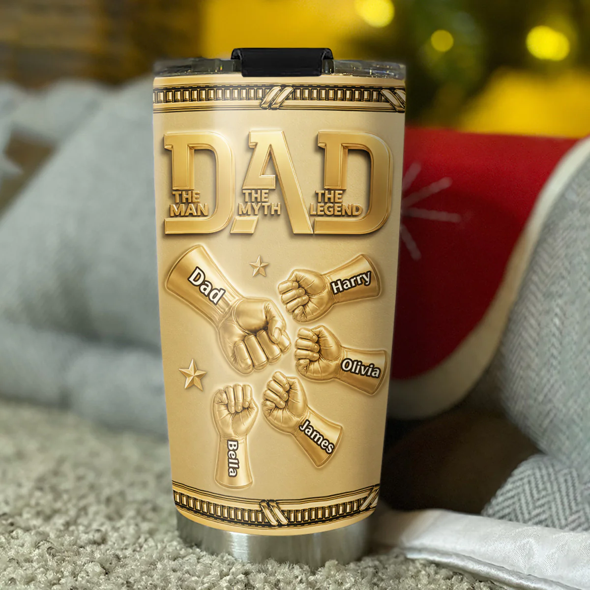 The Family Strength Trophy - Personalized Custom 3D Effect Tumbler - Image 3