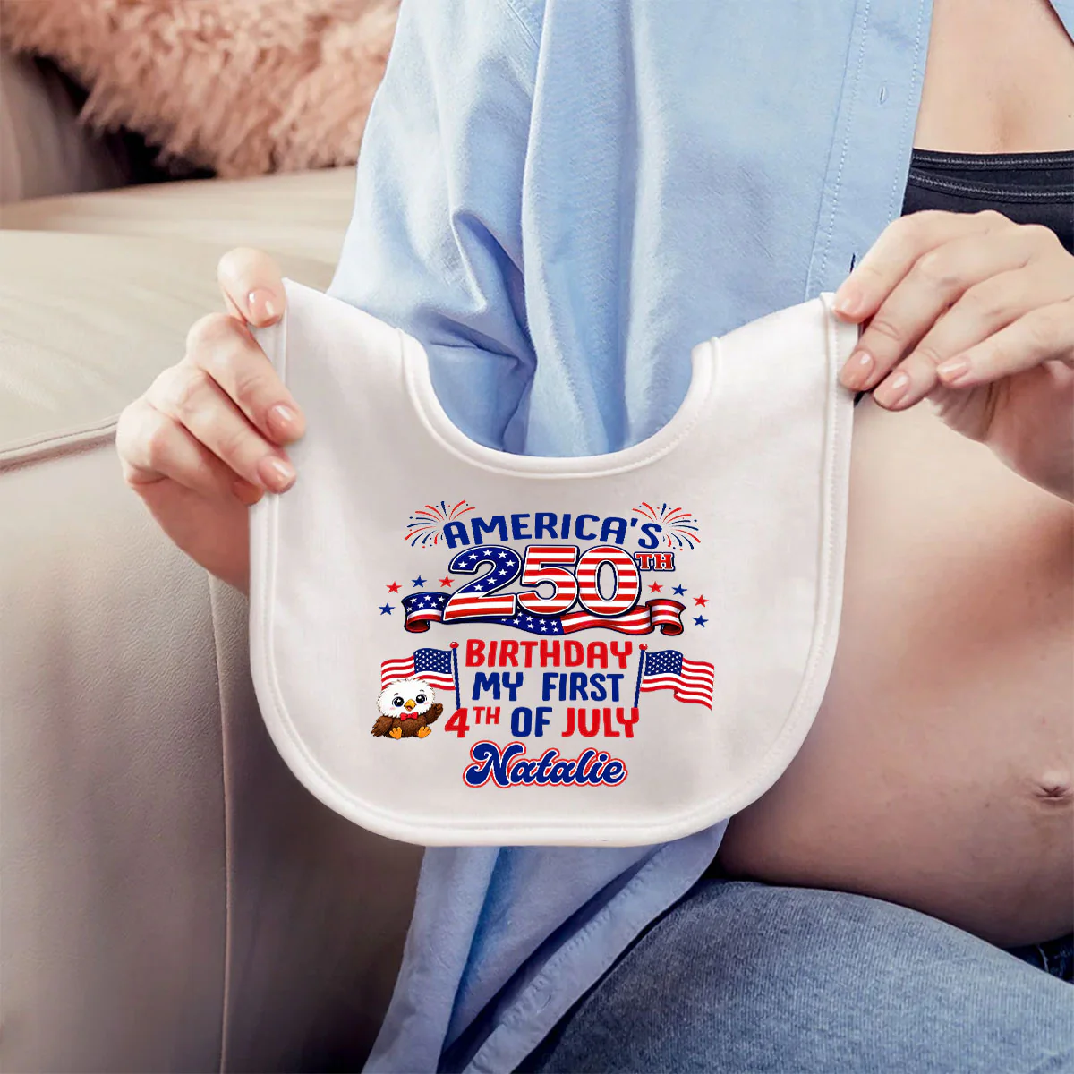 The First I Will Remember - Personalized Custom Baby Bib - Image 3