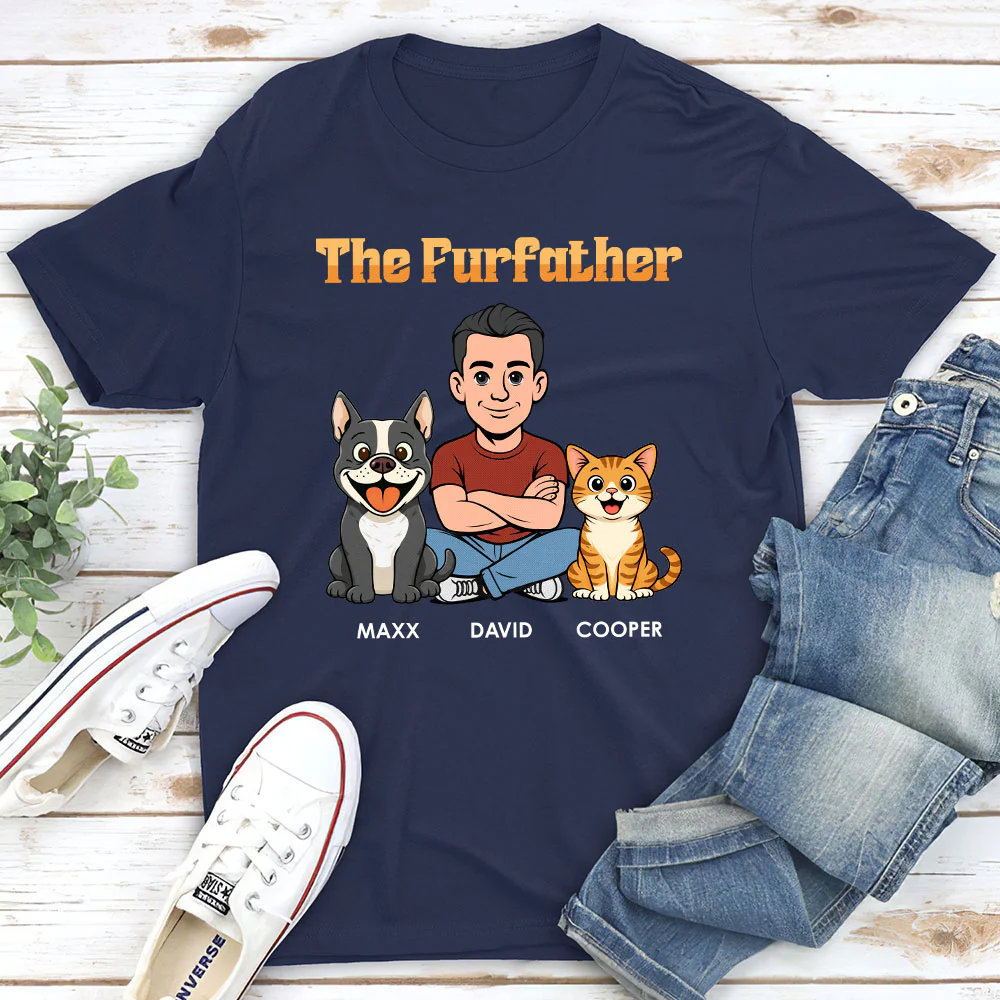The Furfather Retro - Personalized Custom Shirt - Image 2