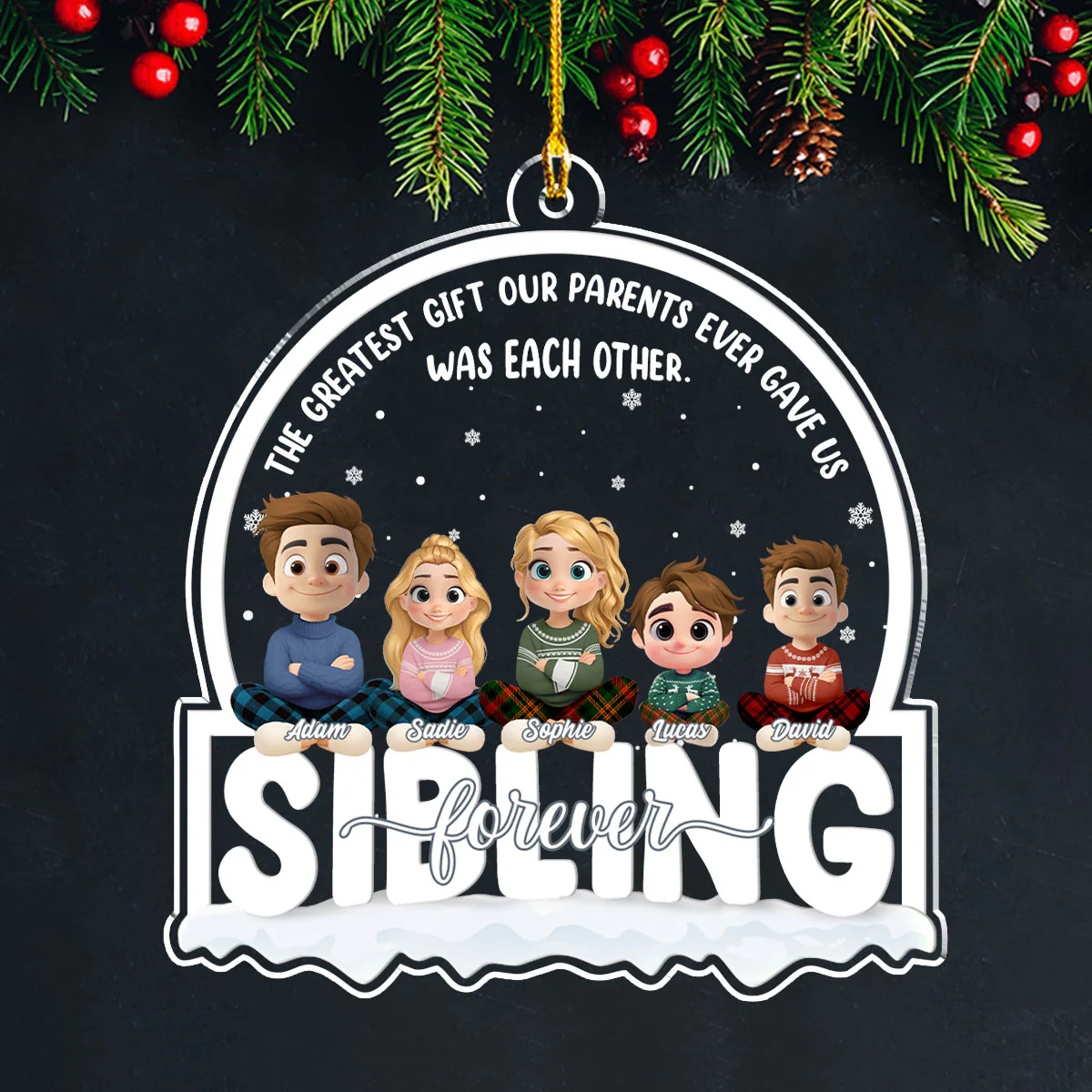 The Gift Of Family Love - Personalized Custom Acrylic Ornament - Image 4