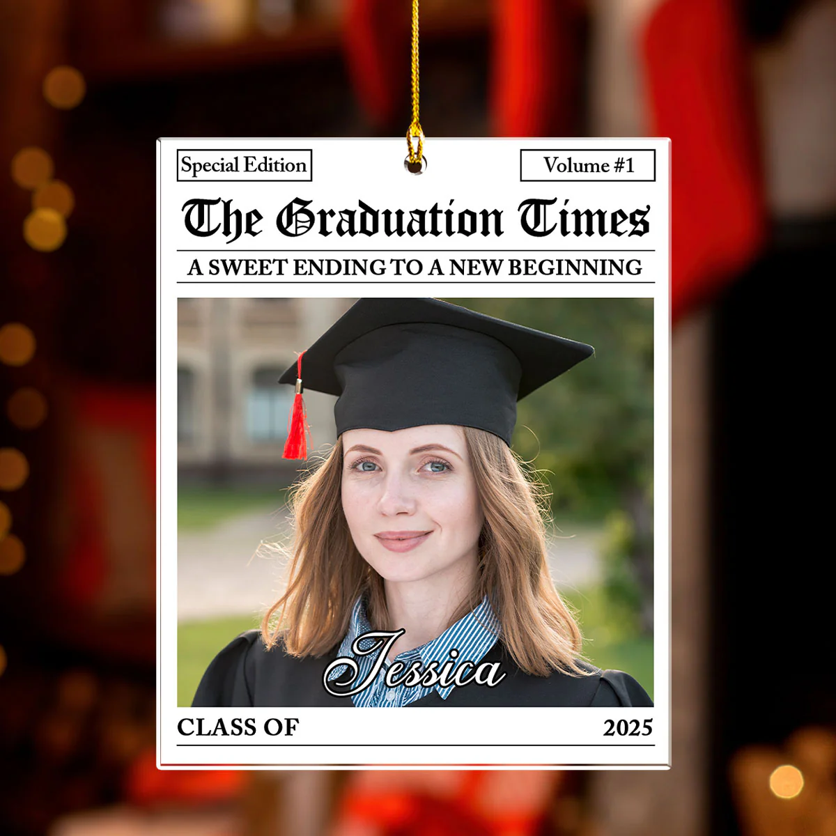The Graduation Times - Personalized Custom Acrylic Ornament - Image 4